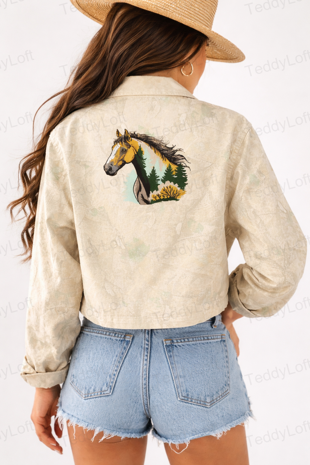 Women’s Cropped Jacket with Embroidery
