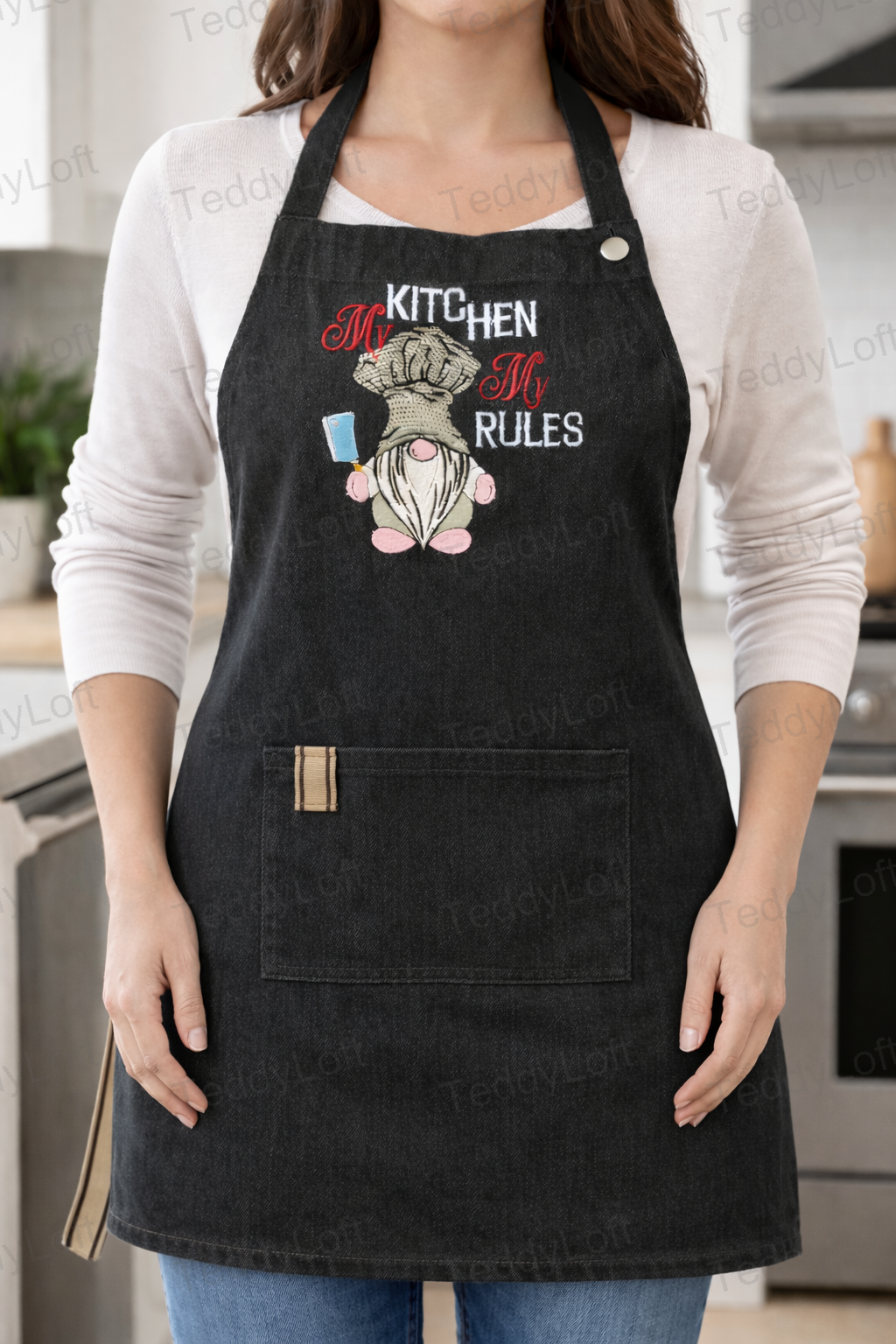 Apron with a gnome